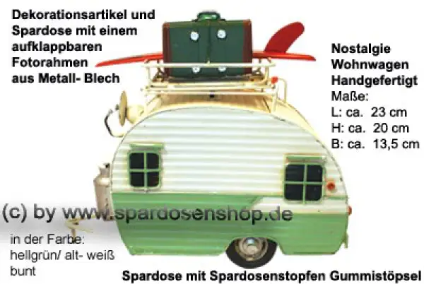 Nostalgie Wohnwagen hellgrün C